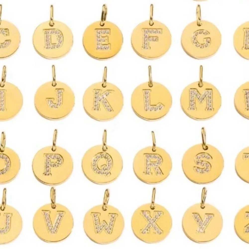 Alphabet initial letter necklace with Rhinestone chain - Picture 5 of 5